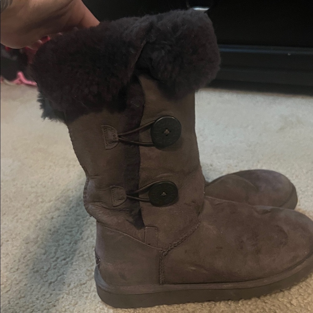 UGG Brown Boots with Brown Buttons